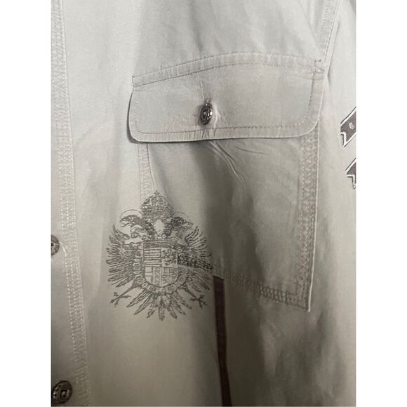 7 Diamonds Mens Double Flap Pockets Collared Long Sleeve Shirt Size XXL - Picture 9 of 16